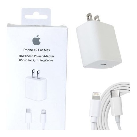 Cargador Super Rapido 20w 2 Puertos Usb Y Tipo C + Cable 12w Color Cable  Iphone Lightning