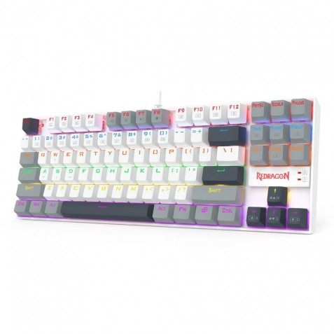 Teclado Mecánico Redragon Kumara K552wgl-rgb Qwerty Blanco Español Latinoamérica