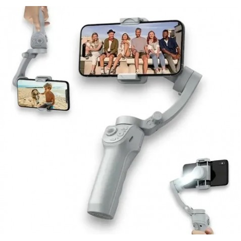 Gimbal Tokqi M01 3 Ejes con Luz LED para Celular y Vloggers