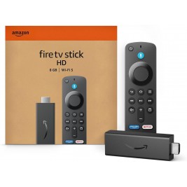 Amazon Fire TV Stick HD (modelo más reciente), TV en vivo gratuita, Control remoto por voz Alexa, streaming en HD
