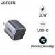 UGREEN Nexode 20W Mini Cargador USB C GAN Portátil, Carga Rapida PD Tipo C para Compatible con iPhone 16 15 14 13 Pro MAX