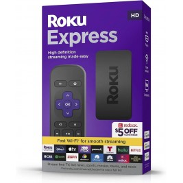 Roku Express HD, Wi-Fi rápido, con cable HDMI MTC y cable de extensión USB